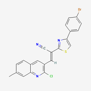 2-[4-(4-bromophenyl)-1,3-thiazol-2-yl]-3-(2-chloro-7-methyl-3-quinolinyl)acrylonitrile