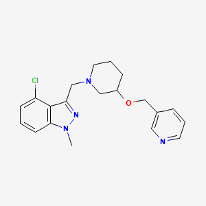 molecular formula C20H23ClN4O B5441056 4-chloro-1-methyl-3-{[3-(3-pyridinylmethoxy)-1-piperidinyl]methyl}-1H-indazole 