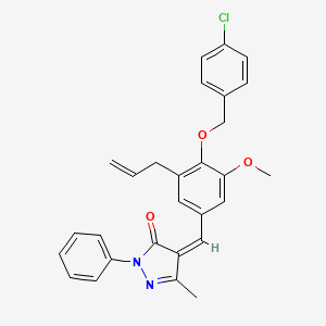 molecular formula C28H25ClN2O3 B5441066 4-{3-allyl-4-[(4-chlorobenzyl)oxy]-5-methoxybenzylidene}-5-methyl-2-phenyl-2,4-dihydro-3H-pyrazol-3-one 