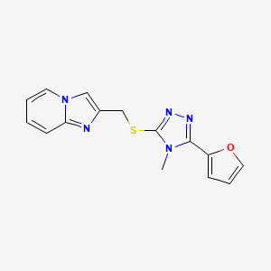 molecular formula C15H13N5OS B5441076 2-({[5-(2-furyl)-4-methyl-4H-1,2,4-triazol-3-yl]thio}methyl)imidazo[1,2-a]pyridine 