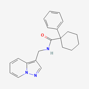 molecular formula C21H23N3O B5441083 1-phenyl-N-(pyrazolo[1,5-a]pyridin-3-ylmethyl)cyclohexanecarboxamide 