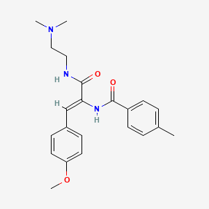 molecular formula C22H27N3O3 B5441099 N-[1-({[2-(dimethylamino)ethyl]amino}carbonyl)-2-(4-methoxyphenyl)vinyl]-4-methylbenzamide 