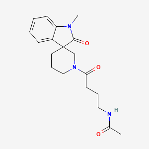 molecular formula C19H25N3O3 B5441100 N-[4-(1-methyl-2-oxo-1,2-dihydro-1'H-spiro[indole-3,3'-piperidin]-1'-yl)-4-oxobutyl]acetamide 