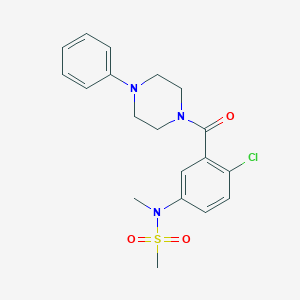 molecular formula C19H22ClN3O3S B5441107 N-{4-chloro-3-[(4-phenyl-1-piperazinyl)carbonyl]phenyl}-N-methylmethanesulfonamide 