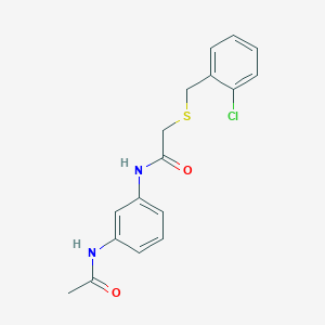 molecular formula C17H17ClN2O2S B5441110 N-[3-(acetylamino)phenyl]-2-[(2-chlorobenzyl)thio]acetamide 