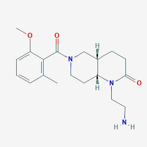 molecular formula C19H27N3O3 B5441126 rel-(4aS,8aR)-1-(2-aminoethyl)-6-(2-methoxy-6-methylbenzoyl)octahydro-1,6-naphthyridin-2(1H)-one hydrochloride 