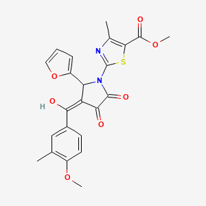 molecular formula C23H20N2O7S B5441138 methyl 2-[2-(2-furyl)-4-hydroxy-3-(4-methoxy-3-methylbenzoyl)-5-oxo-2,5-dihydro-1H-pyrrol-1-yl]-4-methyl-1,3-thiazole-5-carboxylate 