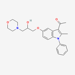molecular formula C24H28N2O4 B5441172 1-{5-[2-hydroxy-3-(4-morpholinyl)propoxy]-2-methyl-1-phenyl-1H-indol-3-yl}ethanone 