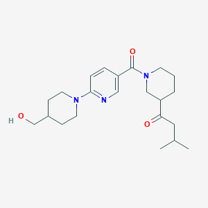 molecular formula C22H33N3O3 B5441179 1-[1-({6-[4-(hydroxymethyl)piperidin-1-yl]pyridin-3-yl}carbonyl)piperidin-3-yl]-3-methylbutan-1-one 