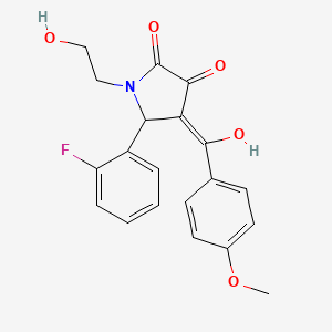 molecular formula C20H18FNO5 B5441184 5-(2-fluorophenyl)-3-hydroxy-1-(2-hydroxyethyl)-4-(4-methoxybenzoyl)-1,5-dihydro-2H-pyrrol-2-one 
