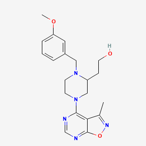 molecular formula C20H25N5O3 B5441197 2-[1-(3-methoxybenzyl)-4-(3-methylisoxazolo[5,4-d]pyrimidin-4-yl)-2-piperazinyl]ethanol 