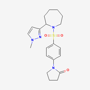 molecular formula C20H26N4O3S B5441203 1-(4-{[2-(1-methyl-1H-pyrazol-3-yl)-1-azepanyl]sulfonyl}phenyl)-2-pyrrolidinone 
