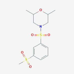molecular formula C13H19NO5S2 B5441209 2,6-dimethyl-4-{[3-(methylsulfonyl)phenyl]sulfonyl}morpholine 
