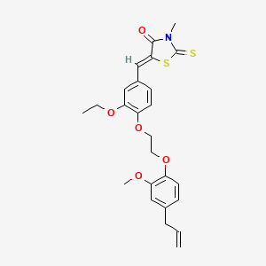molecular formula C25H27NO5S2 B5441211 5-{4-[2-(4-allyl-2-methoxyphenoxy)ethoxy]-3-ethoxybenzylidene}-3-methyl-2-thioxo-1,3-thiazolidin-4-one 
