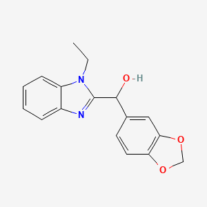 molecular formula C17H16N2O3 B5441212 1,3-benzodioxol-5-yl(1-ethyl-1H-benzimidazol-2-yl)methanol 