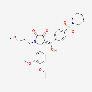 molecular formula C29H36N2O8S B5441221 5-(4-ethoxy-3-methoxyphenyl)-3-hydroxy-1-(3-methoxypropyl)-4-[4-(1-piperidinylsulfonyl)benzoyl]-1,5-dihydro-2H-pyrrol-2-one 