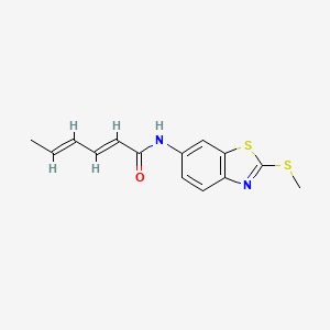 molecular formula C14H14N2OS2 B5441240 N-[2-(methylthio)-1,3-benzothiazol-6-yl]-2,4-hexadienamide 