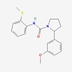 molecular formula C19H22N2O2S B5441251 2-(3-methoxyphenyl)-N-[2-(methylthio)phenyl]-1-pyrrolidinecarboxamide 