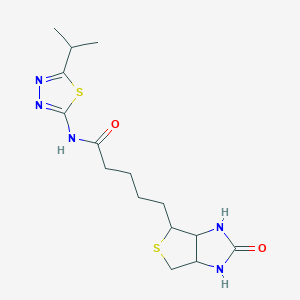 molecular formula C15H23N5O2S2 B5441267 N-(5-isopropyl-1,3,4-thiadiazol-2-yl)-5-(2-oxohexahydro-1H-thieno[3,4-d]imidazol-4-yl)pentanamide 