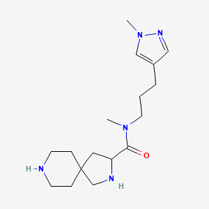 molecular formula C17H29N5O B5441278 N-methyl-N-[3-(1-methyl-1H-pyrazol-4-yl)propyl]-2,8-diazaspiro[4.5]decane-3-carboxamide dihydrochloride 