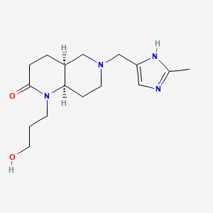 molecular formula C16H26N4O2 B5441303 (4aS*,8aR*)-1-(3-hydroxypropyl)-6-[(2-methyl-1H-imidazol-4-yl)methyl]octahydro-1,6-naphthyridin-2(1H)-one 