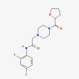 molecular formula C17H21F2N3O3 B5441305 N-(2,4-difluorophenyl)-2-[4-(tetrahydro-2-furanylcarbonyl)-1-piperazinyl]acetamide 