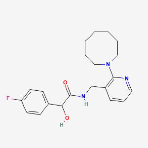 N-[(2-azocan-1-ylpyridin-3-yl)methyl]-2-(4-fluorophenyl)-2-hydroxyacetamide