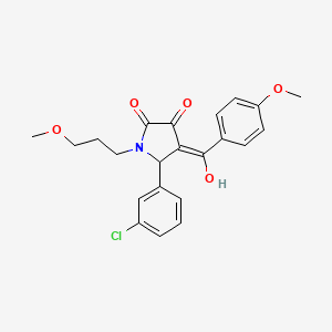 molecular formula C22H22ClNO5 B5441338 5-(3-chlorophenyl)-3-hydroxy-4-(4-methoxybenzoyl)-1-(3-methoxypropyl)-1,5-dihydro-2H-pyrrol-2-one 