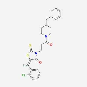 molecular formula C25H25ClN2O2S2 B5441341 3-[3-(4-benzyl-1-piperidinyl)-3-oxopropyl]-5-(2-chlorobenzylidene)-2-thioxo-1,3-thiazolidin-4-one 