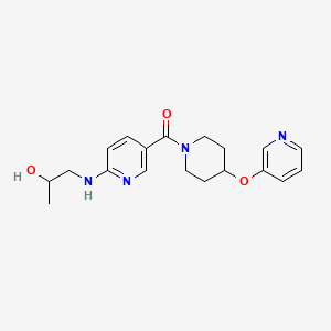 molecular formula C19H24N4O3 B5441345 1-[(5-{[4-(pyridin-3-yloxy)piperidin-1-yl]carbonyl}pyridin-2-yl)amino]propan-2-ol 