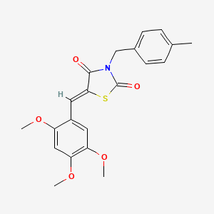 molecular formula C21H21NO5S B5441350 3-(4-methylbenzyl)-5-(2,4,5-trimethoxybenzylidene)-1,3-thiazolidine-2,4-dione 