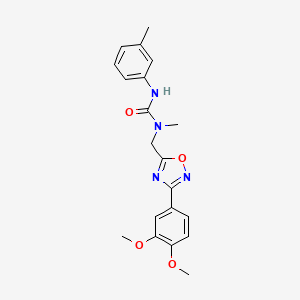 molecular formula C20H22N4O4 B5441410 N-{[3-(3,4-dimethoxyphenyl)-1,2,4-oxadiazol-5-yl]methyl}-N-methyl-N'-(3-methylphenyl)urea 