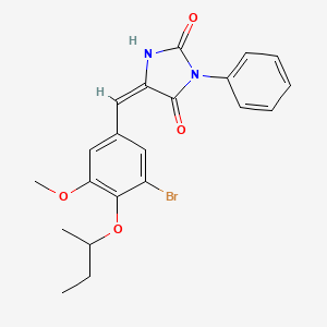 molecular formula C21H21BrN2O4 B5441415 5-(3-bromo-4-sec-butoxy-5-methoxybenzylidene)-3-phenyl-2,4-imidazolidinedione 