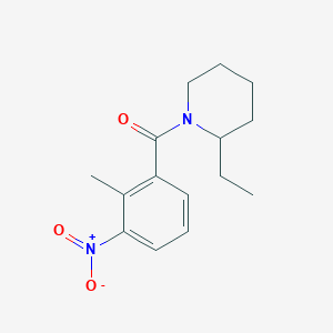 molecular formula C15H20N2O3 B5441465 2-ethyl-1-(2-methyl-3-nitrobenzoyl)piperidine 