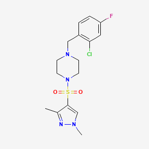 molecular formula C16H20ClFN4O2S B5441480 1-(2-chloro-4-fluorobenzyl)-4-[(1,3-dimethyl-1H-pyrazol-4-yl)sulfonyl]piperazine 