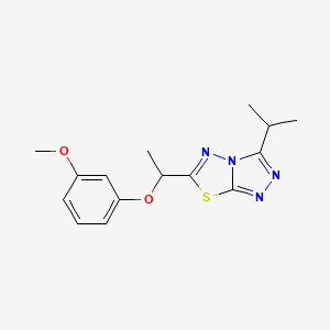 molecular formula C15H18N4O2S B5441487 3-isopropyl-6-[1-(3-methoxyphenoxy)ethyl][1,2,4]triazolo[3,4-b][1,3,4]thiadiazole 