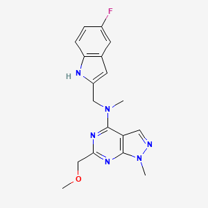 N-[(5-fluoro-1H-indol-2-yl)methyl]-6-(methoxymethyl)-N,1-dimethyl-1H-pyrazolo[3,4-d]pyrimidin-4-amine