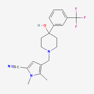 molecular formula C20H22F3N3O B5441500 4-({4-hydroxy-4-[3-(trifluoromethyl)phenyl]-1-piperidinyl}methyl)-1,5-dimethyl-1H-pyrrole-2-carbonitrile 