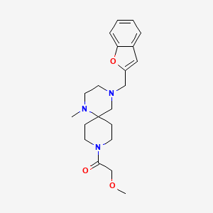 molecular formula C21H29N3O3 B5441524 4-(1-benzofuran-2-ylmethyl)-9-(methoxyacetyl)-1-methyl-1,4,9-triazaspiro[5.5]undecane 