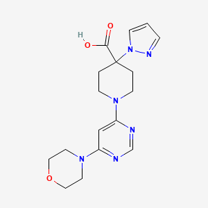 molecular formula C17H22N6O3 B5441573 1-(6-morpholin-4-ylpyrimidin-4-yl)-4-(1H-pyrazol-1-yl)piperidine-4-carboxylic acid 