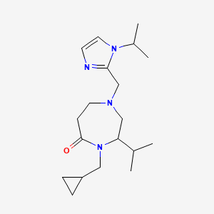 molecular formula C19H32N4O B5441582 4-(cyclopropylmethyl)-3-isopropyl-1-[(1-isopropyl-1H-imidazol-2-yl)methyl]-1,4-diazepan-5-one 