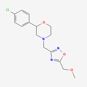 molecular formula C15H18ClN3O3 B5441588 2-(4-chlorophenyl)-4-{[5-(methoxymethyl)-1,2,4-oxadiazol-3-yl]methyl}morpholine 