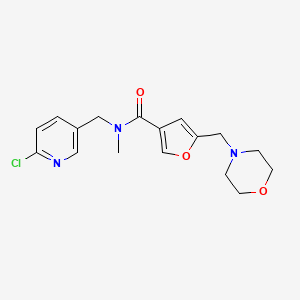 molecular formula C17H20ClN3O3 B5441598 N-[(6-chloropyridin-3-yl)methyl]-N-methyl-5-(morpholin-4-ylmethyl)-3-furamide 