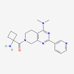 molecular formula C19H24N6O B5441610 7-[(1-aminocyclobutyl)carbonyl]-N,N-dimethyl-2-pyridin-3-yl-5,6,7,8-tetrahydropyrido[3,4-d]pyrimidin-4-amine 