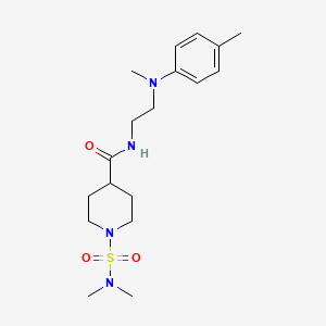 molecular formula C18H30N4O3S B5441633 1-[(dimethylamino)sulfonyl]-N-{2-[methyl(4-methylphenyl)amino]ethyl}-4-piperidinecarboxamide 