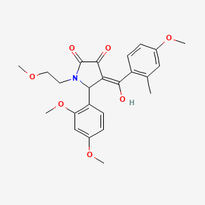 molecular formula C24H27NO7 B5441637 5-(2,4-dimethoxyphenyl)-3-hydroxy-1-(2-methoxyethyl)-4-(4-methoxy-2-methylbenzoyl)-1,5-dihydro-2H-pyrrol-2-one 