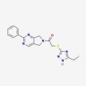 6-{[(3-ethyl-1H-1,2,4-triazol-5-yl)thio]acetyl}-2-phenyl-6,7-dihydro-5H-pyrrolo[3,4-d]pyrimidine