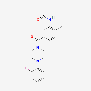 molecular formula C20H22FN3O2 B5441679 N-(5-{[4-(2-fluorophenyl)-1-piperazinyl]carbonyl}-2-methylphenyl)acetamide 