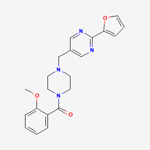 molecular formula C21H22N4O3 B5441692 2-(2-furyl)-5-{[4-(2-methoxybenzoyl)-1-piperazinyl]methyl}pyrimidine 