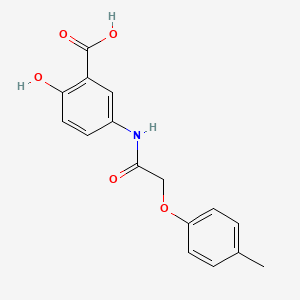 molecular formula C16H15NO5 B5441695 2-hydroxy-5-{[(4-methylphenoxy)acetyl]amino}benzoic acid 